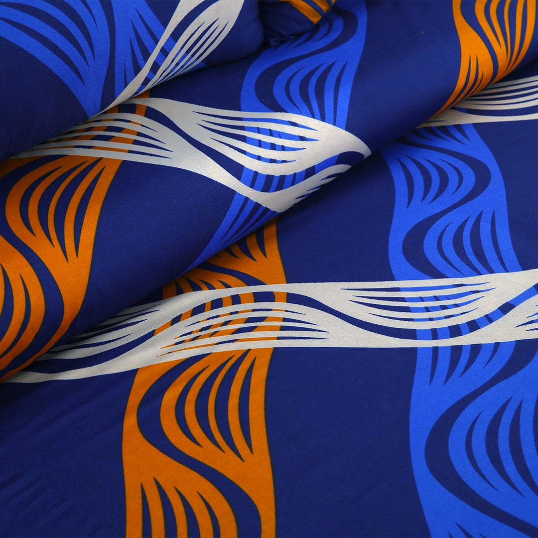 3/6 Piece - Blue, Orange, and White Wavy Set - 3117