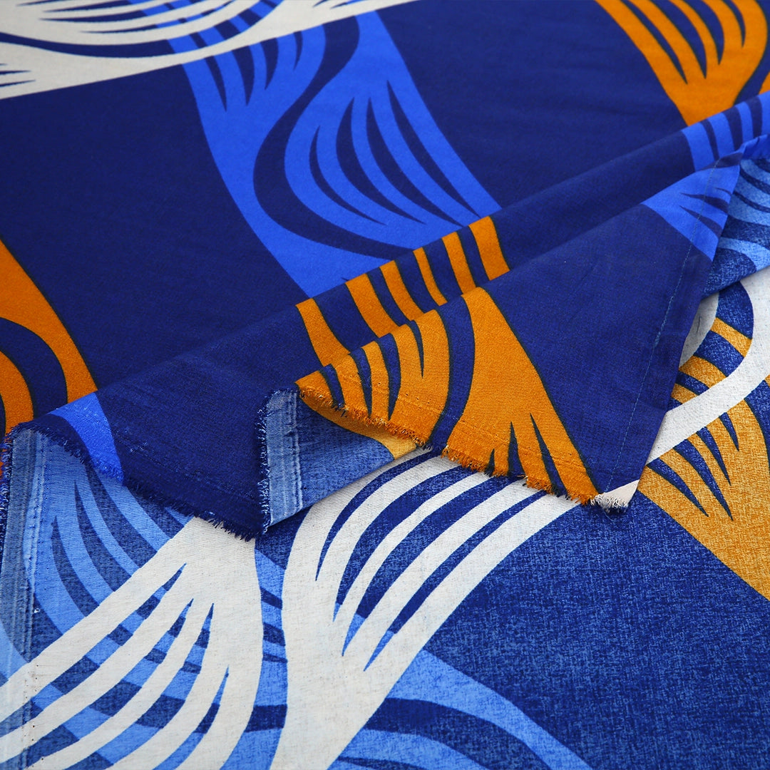 3/6 Piece - Blue, Orange, and White Wavy Set - 3117