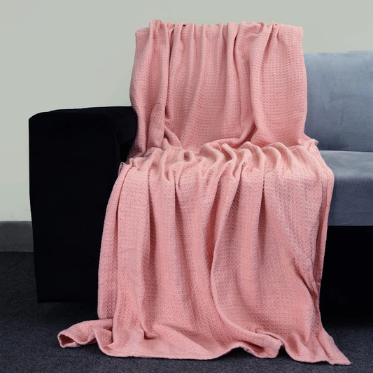 Pink - Waffle Thermal Blanket