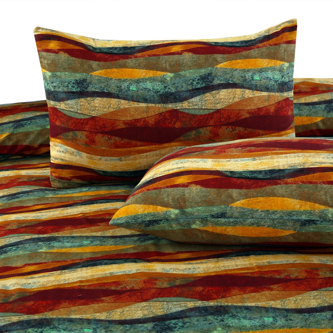 3/6 Piece - Waved Pattern Maroon Set - 2092