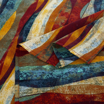 3/6 Piece - Waved Pattern Maroon Set - 2092