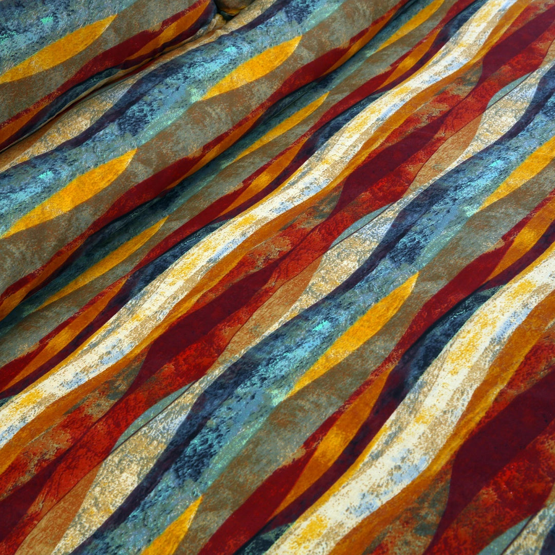 3/6 Piece - Waved Pattern Maroon Set - 2092