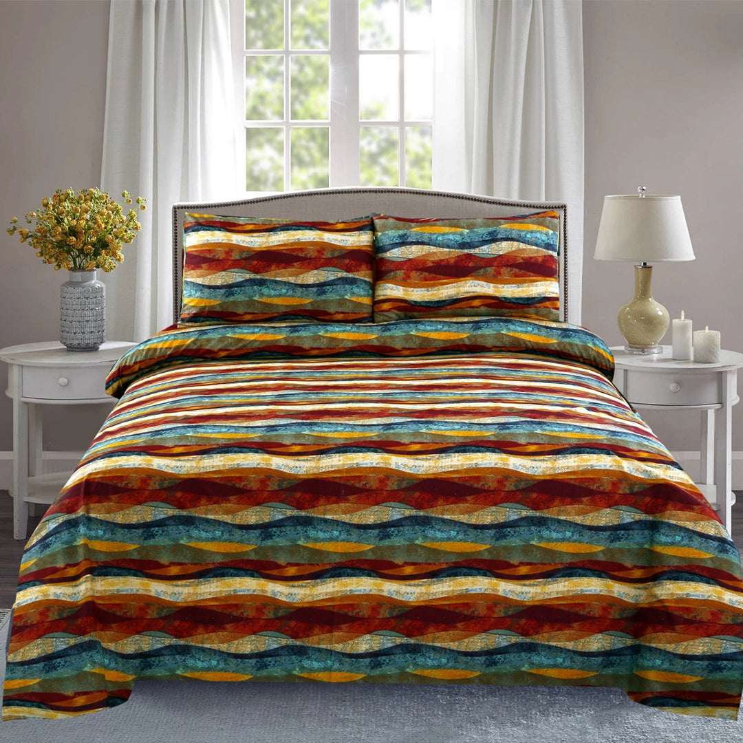 3/6 Piece - Waved Pattern Maroon Set - 2092