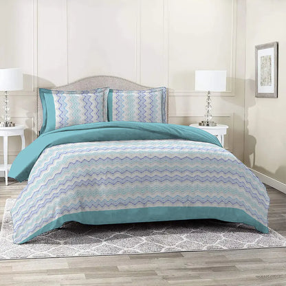 Zar Blue Printed Bed Sheet