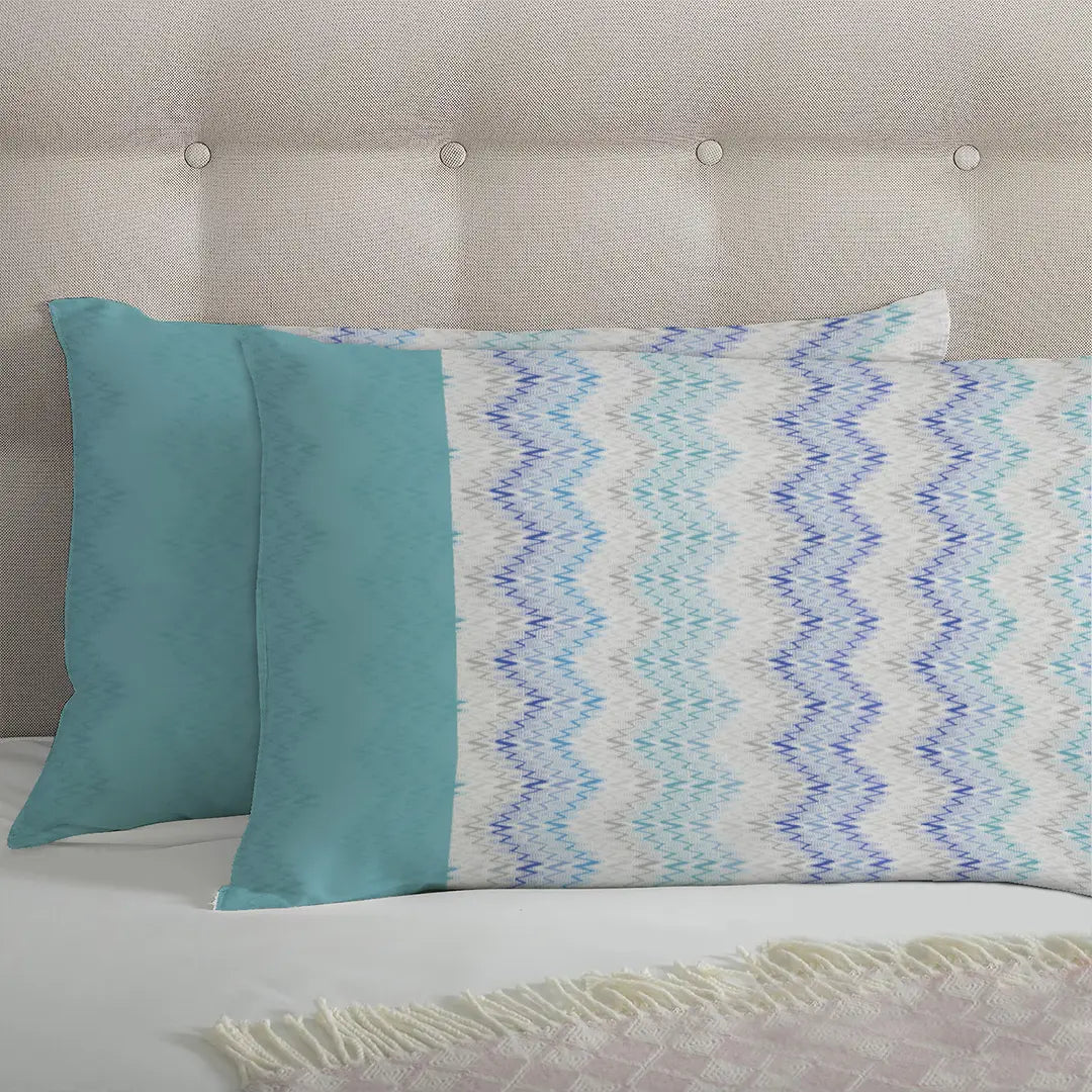 Zar Blue Printed Bed Sheet