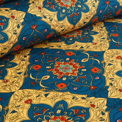 3/6 Piece -Royal Blue & Gold Mandala Print Set - 3397